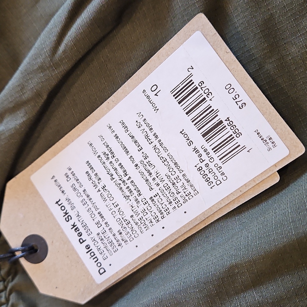 NEW Cargo Green Prana double peak skort - Picture 3 of 11